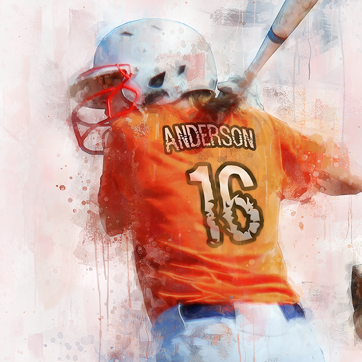 Personal-Prints art Softball Personalized Print