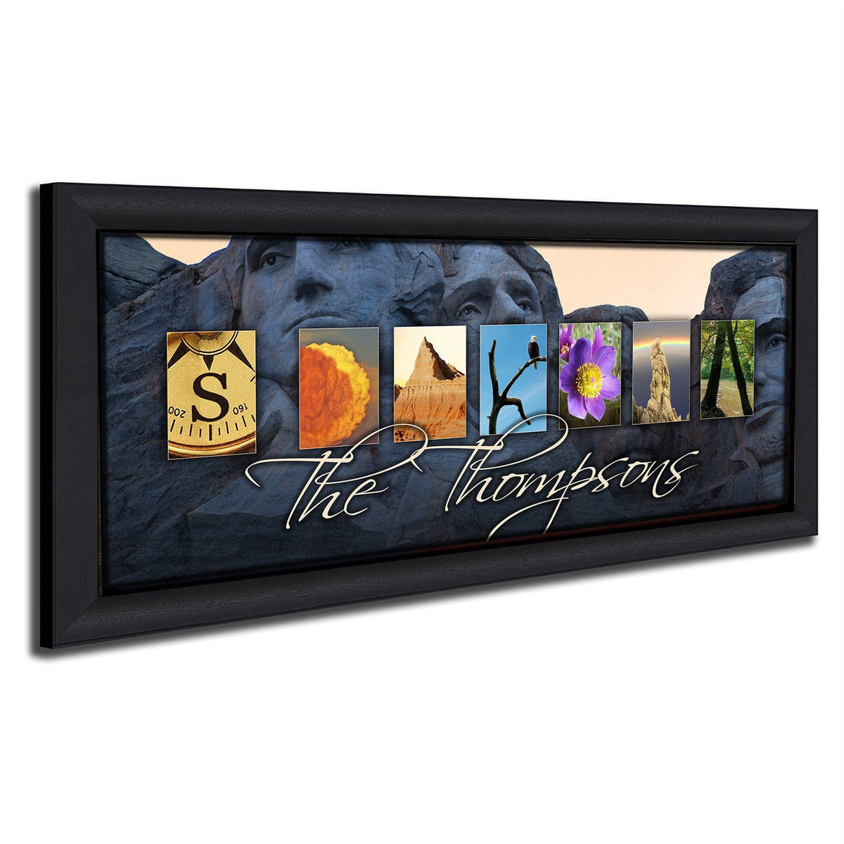 Personal-Prints art 13.5&quot;x32.5&quot; Framed Canvas SOUTH DAKOTA - State Name Art