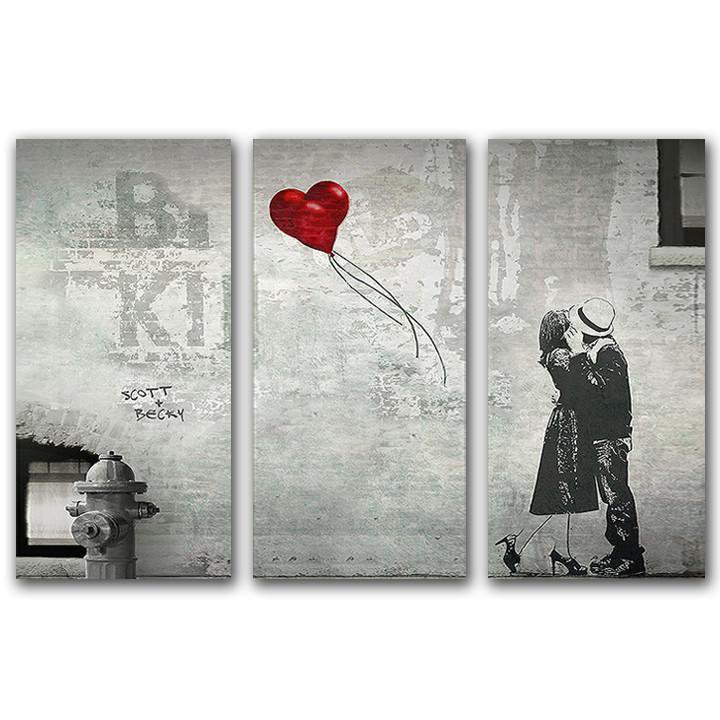 Personal-Prints art Street Heart - Triptych