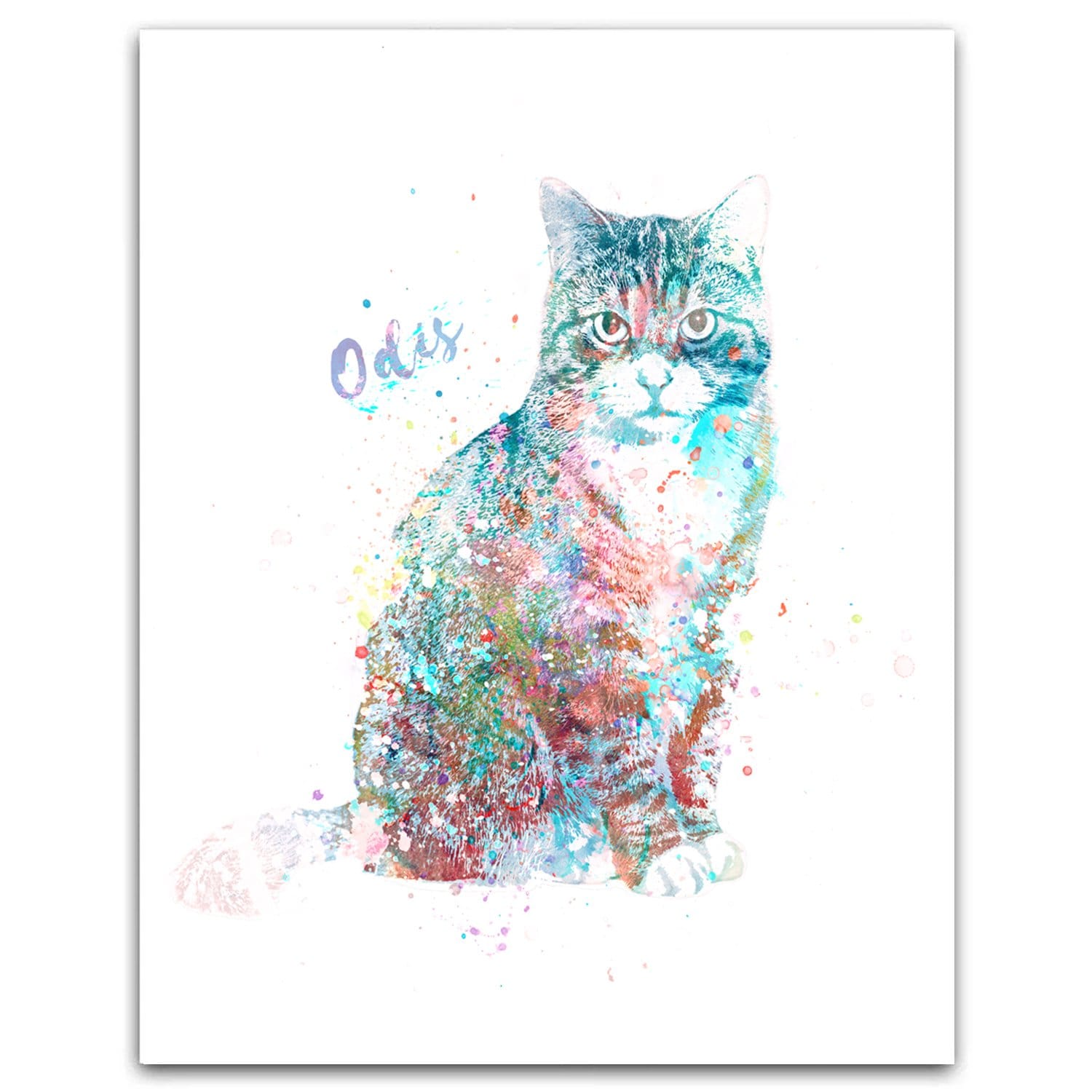 Personal-Prints art 6"x8" Block Mount Tabby Cat Watercolor Print