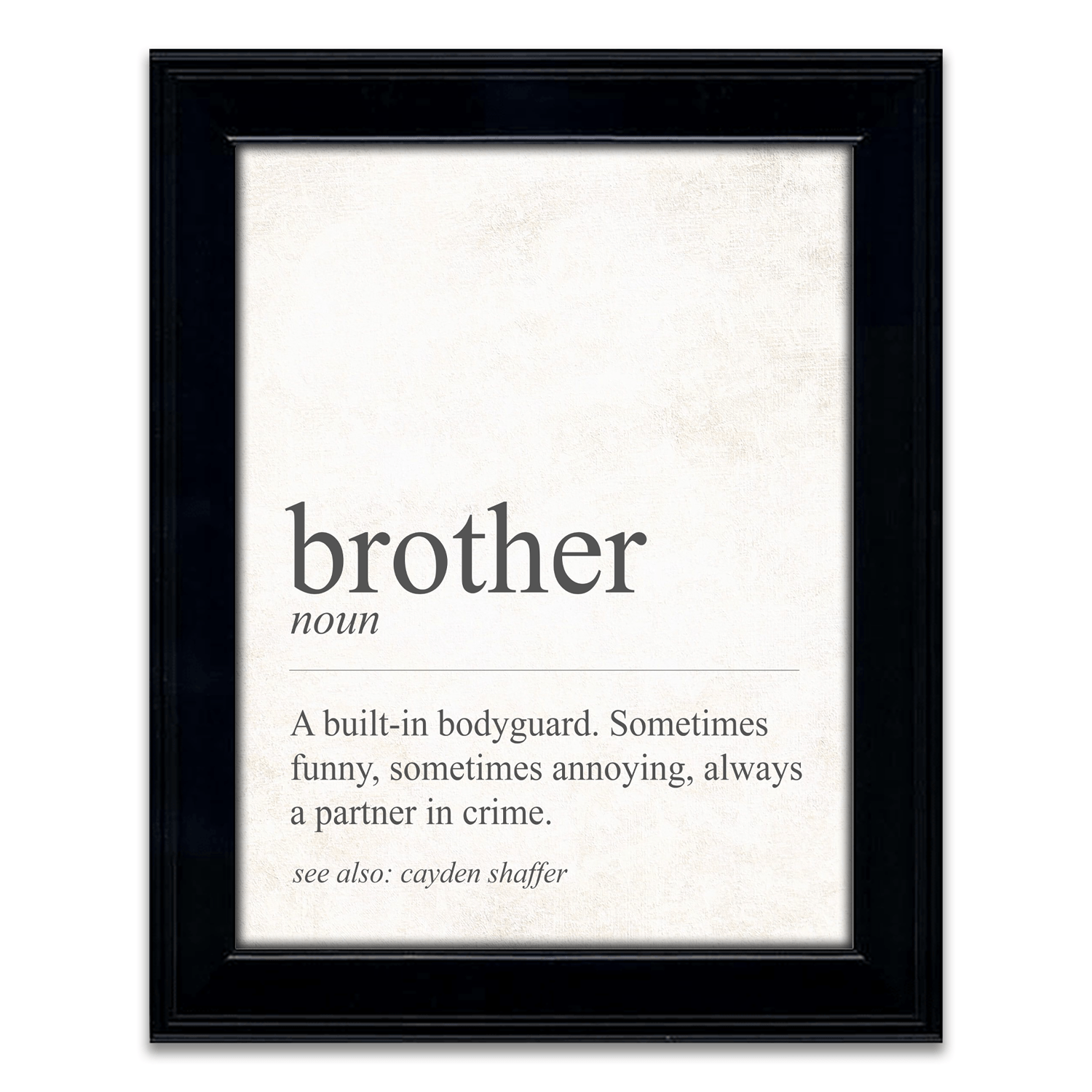 Personal-Prints art 14"x17" Framed Under Glass The Definition of Brother