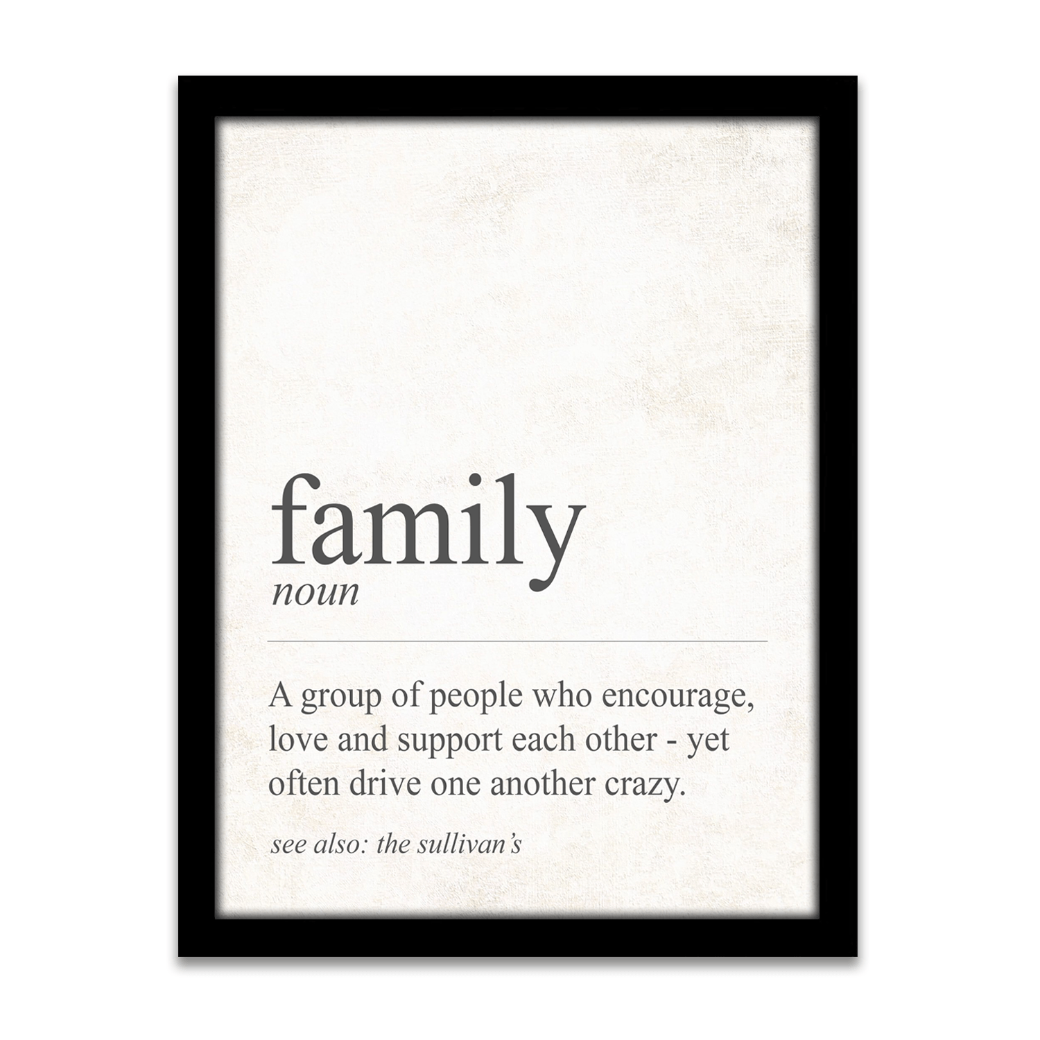 Personal-Prints art 12.5"x15.5" Framed Canvas The Definition of Family