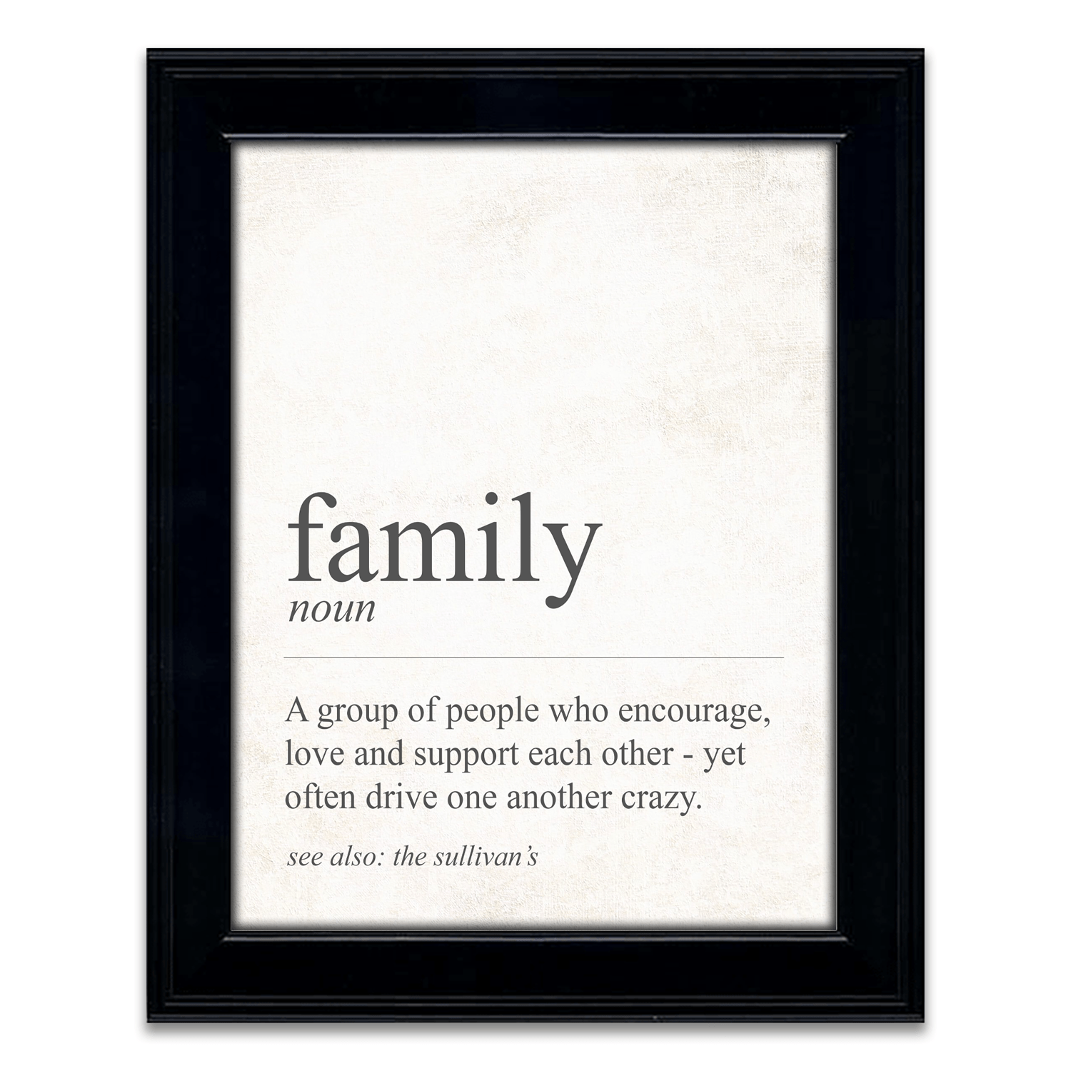 Personal-Prints art 14"x17" Framed Under Glass The Definition of Family