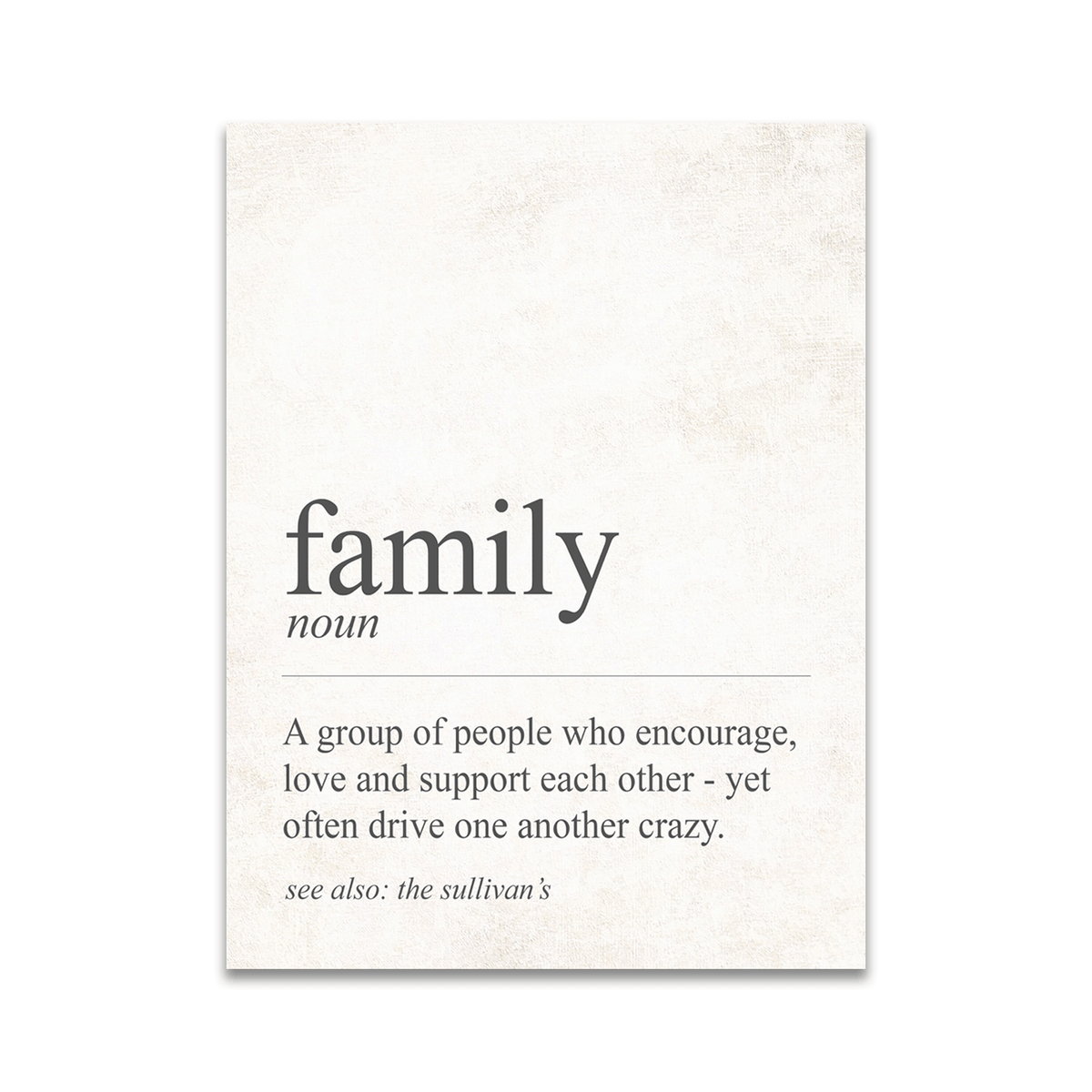 Personal-Prints art 6&quot;x8&quot; Block Mount The Definition of Family