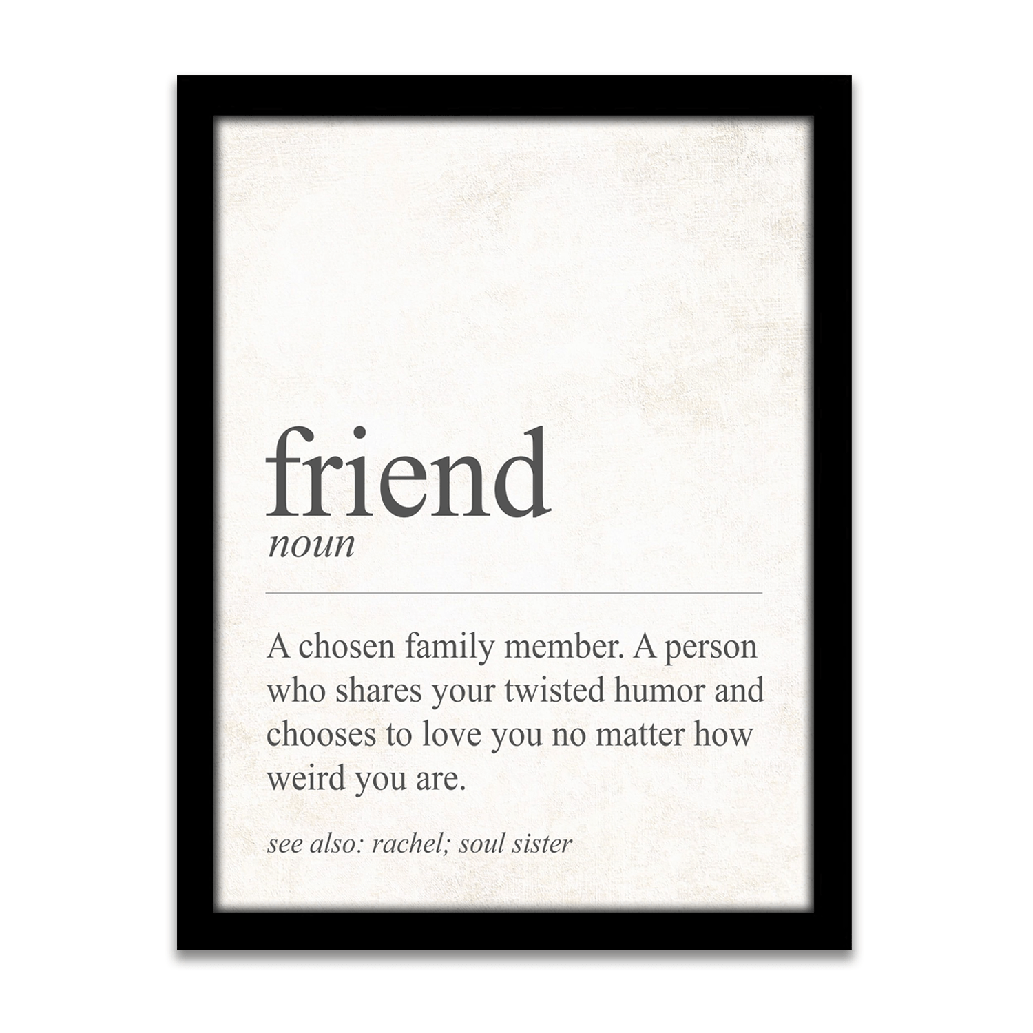 Personal-Prints art 12.5"x15.5" Framed Canvas The Definition of Friend