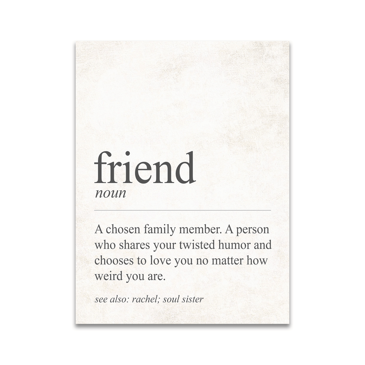 Personal-Prints art 6&quot;x8&quot; Block Mount The Definition of Friend