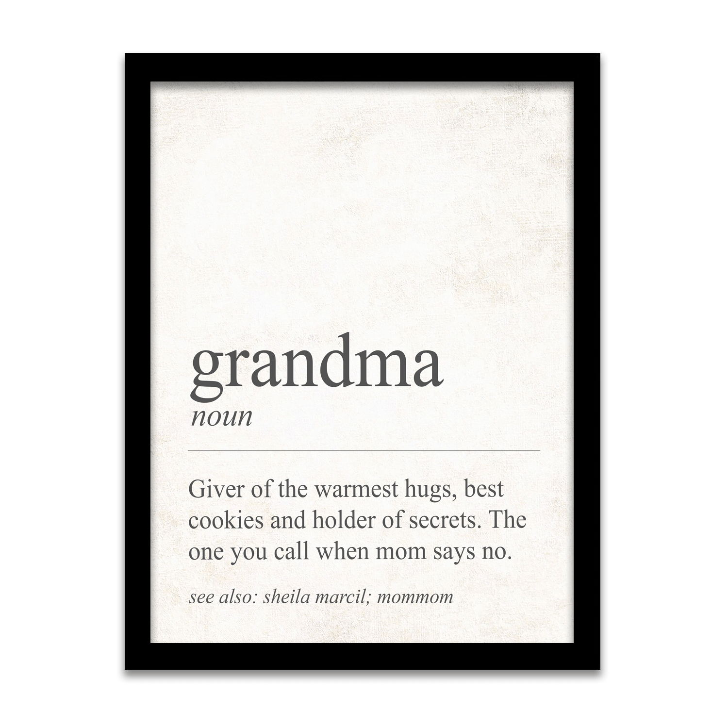 Personal-Prints art 12.5"x15.5" Framed Canvas The Definition of Grandma