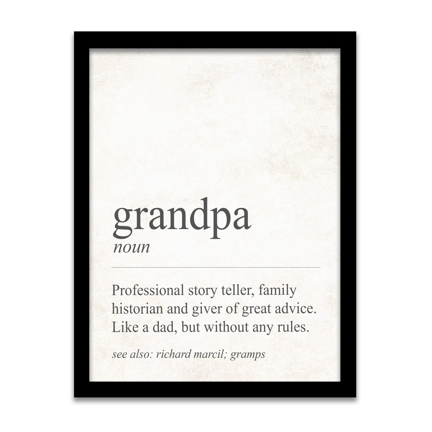 Personal-Prints art 12.5"x15.5" Framed Canvas The Definition of Grandpa