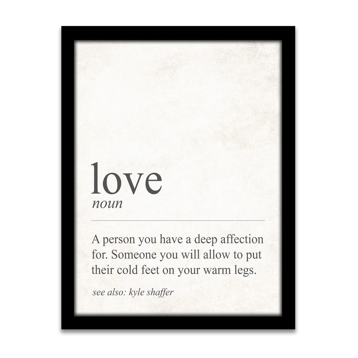 Personal-Prints art 12.5&quot;x15.5&quot; Framed Canvas The Definition of Love