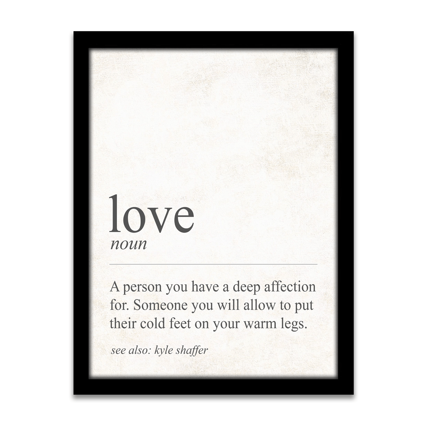 Personal-Prints art 12.5"x15.5" Framed Canvas The Definition of Love