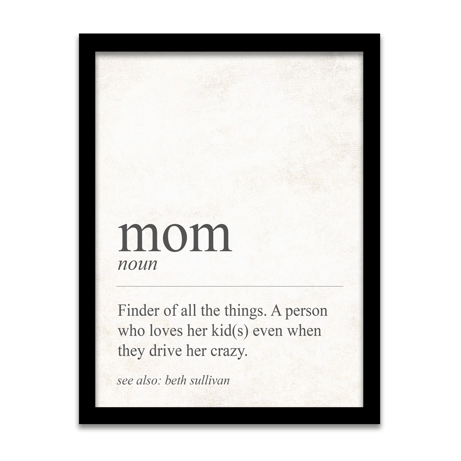 Personal-Prints art 12.5"x15.5" Framed Canvas The Definition of Mom