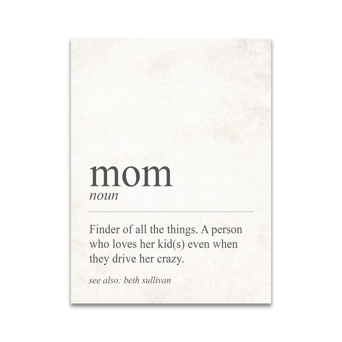 Personal-Prints art 6&quot;x8&quot; Block Mount The Definition of Mom