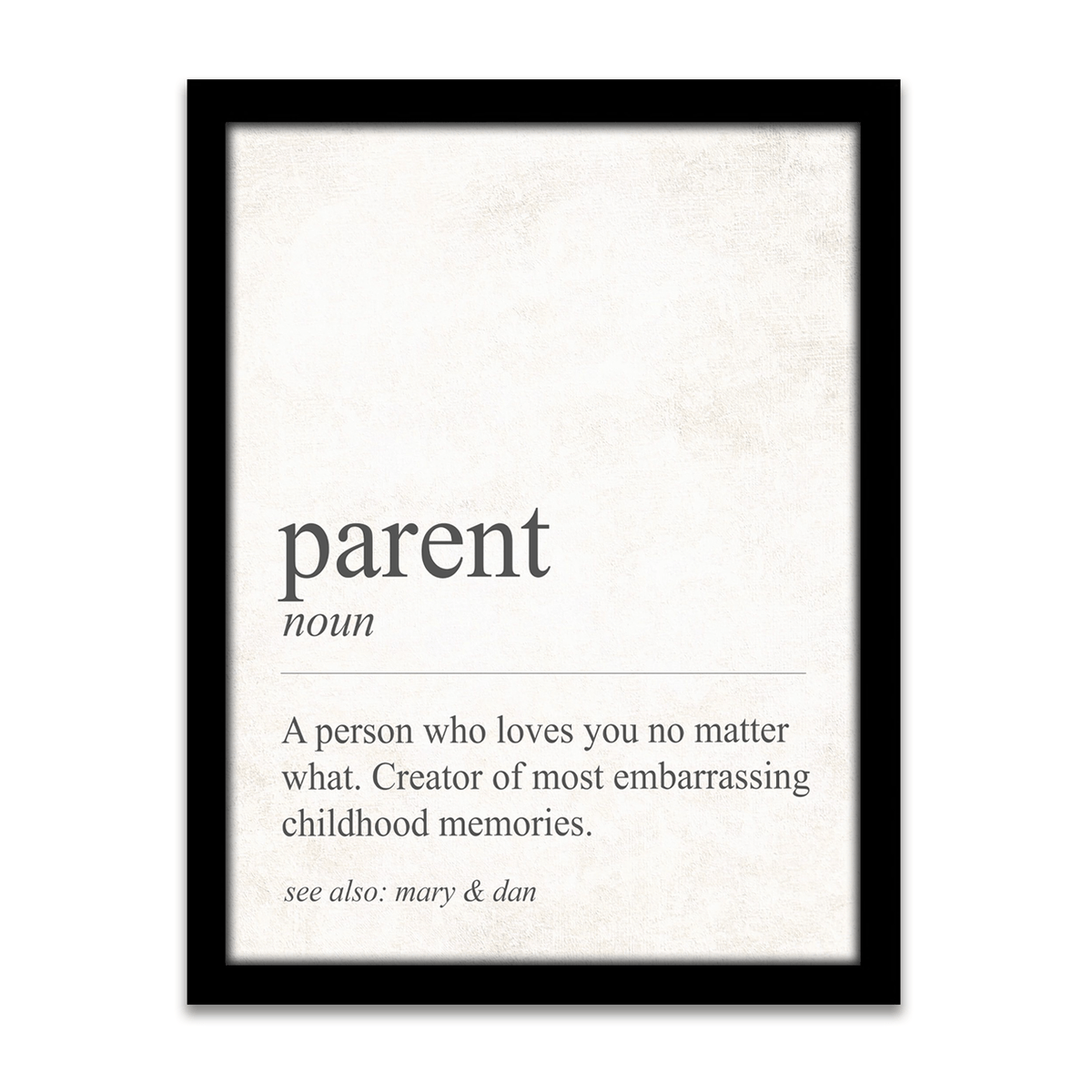 Personal-Prints art 12.5&quot;x15.5&quot; Framed Canvas The Definition of Parent