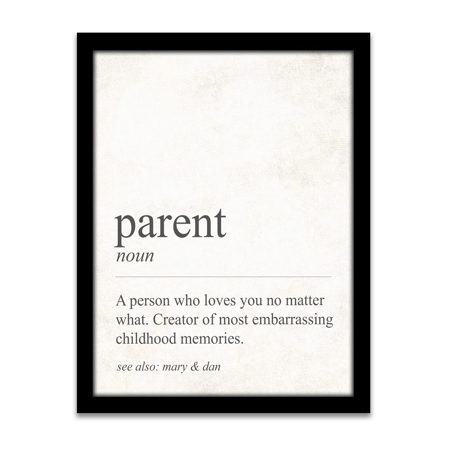 Personal-Prints art 12.5"x15.5" Framed Canvas The Definition of Parent