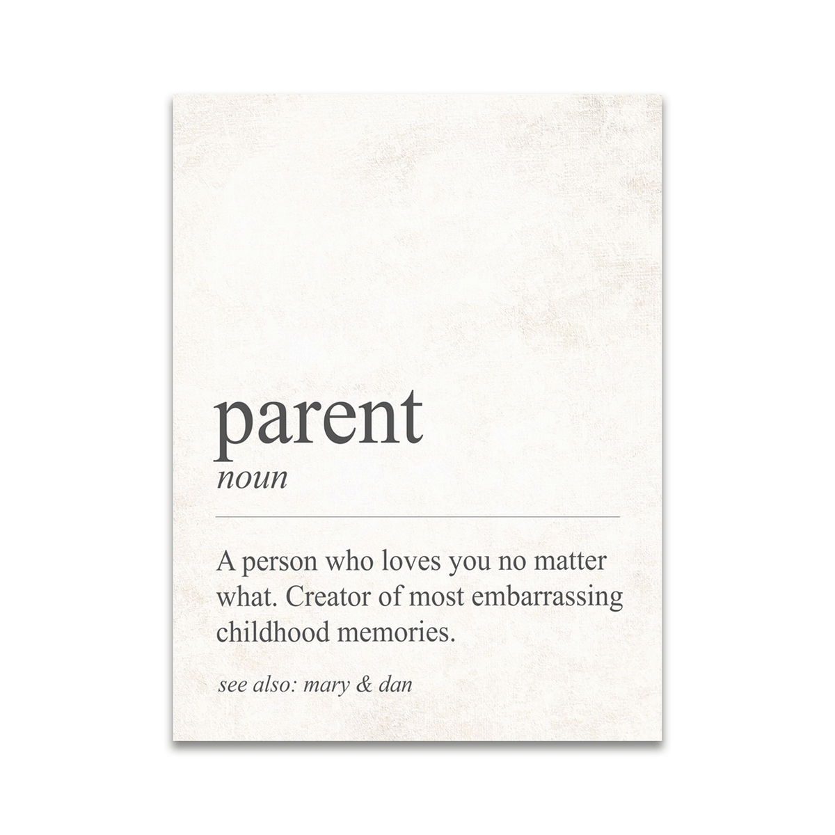 Personal-Prints art 6&quot;x8&quot; Block Mount The Definition of Parent