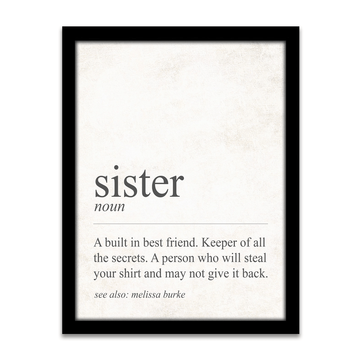 Personal-Prints art 12.5&quot;x15.5&quot; Framed Canvas The Definition of Sister