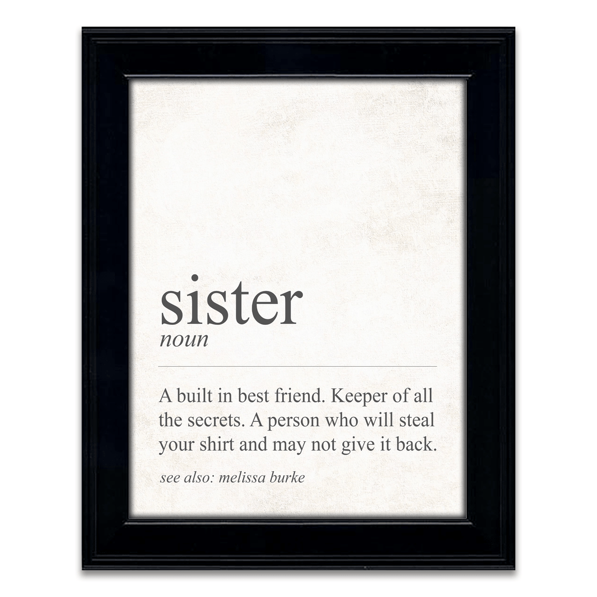 Personal-Prints art 14&quot;x17&quot; Framed Under Glass The Definition of Sister