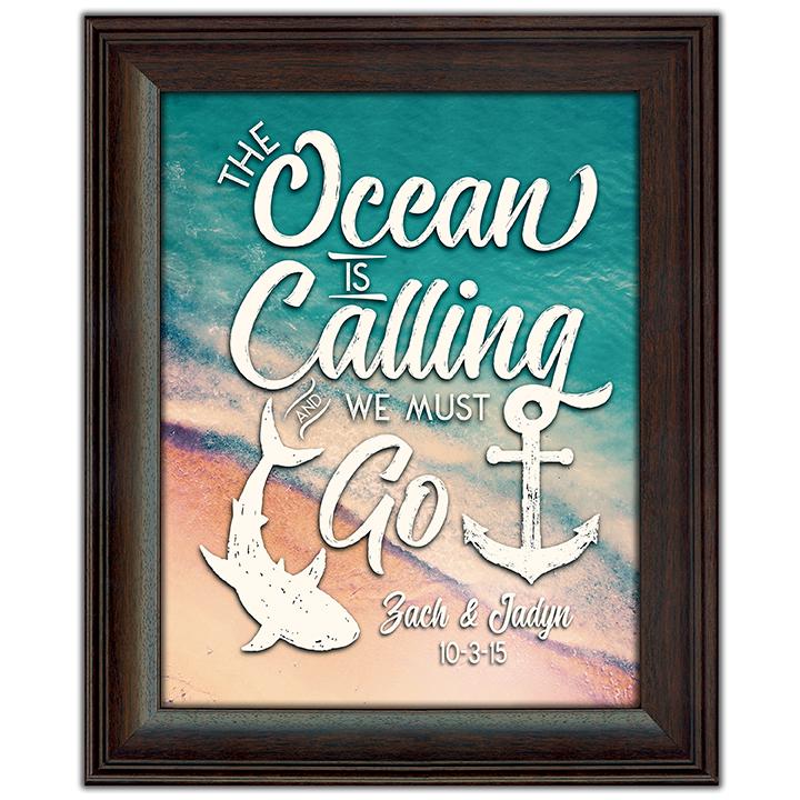 Personal-Prints art 14&quot;x17&quot; Framed The Ocean Is Calling