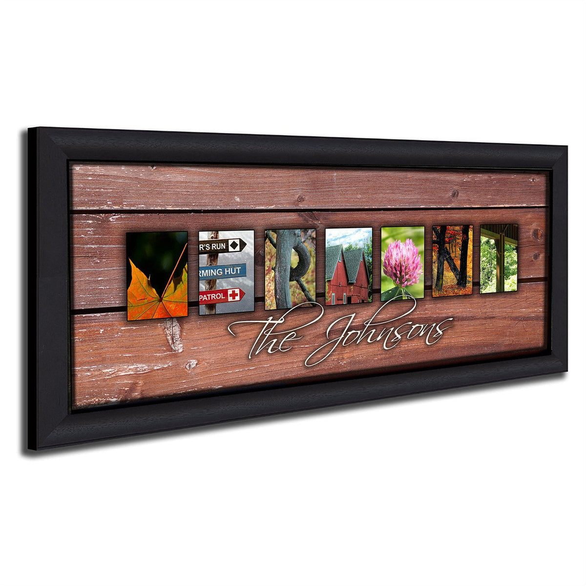 Personal-Prints art 13.5&quot;x32.5&quot; Framed Canvas VERMONT - State Name Art