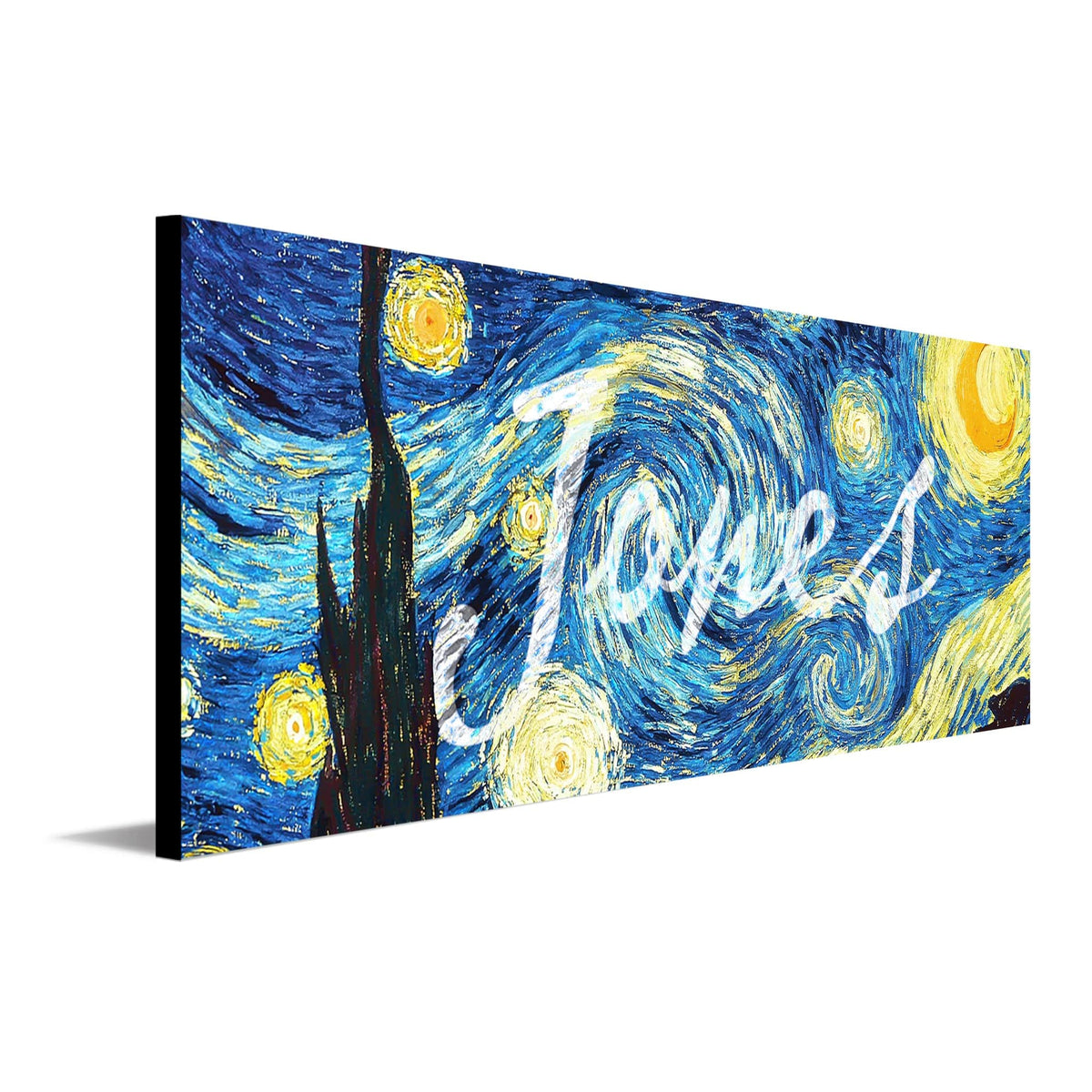 Personal-Prints art 6.5&quot;x18&quot; Block Mount Vincent Van Gogh Name Art