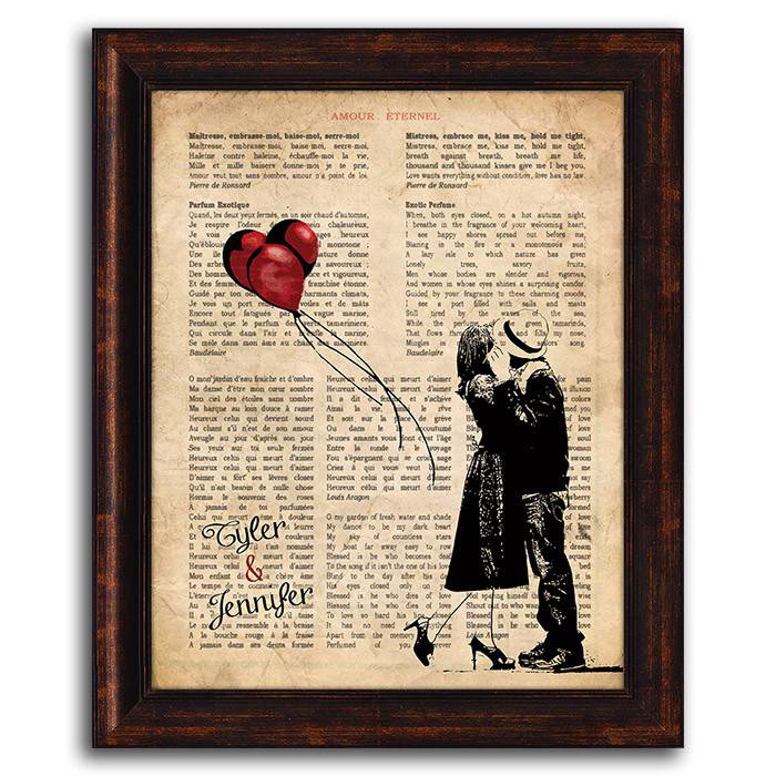 Personal-Prints art 15"x18" Framed Canvas Vintage Love Poems - Personalized Art