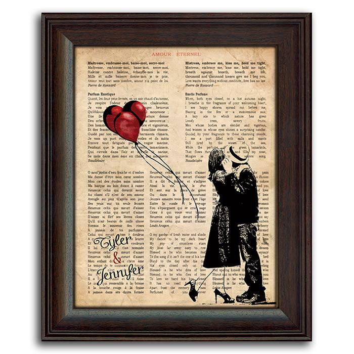 Personal-Prints art 14"x17" Under Glass Vintage Love Poems - Personalized Art