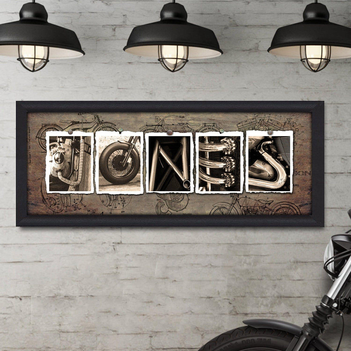 Personal-Prints art Vintage Motorcycle Letters Name Print