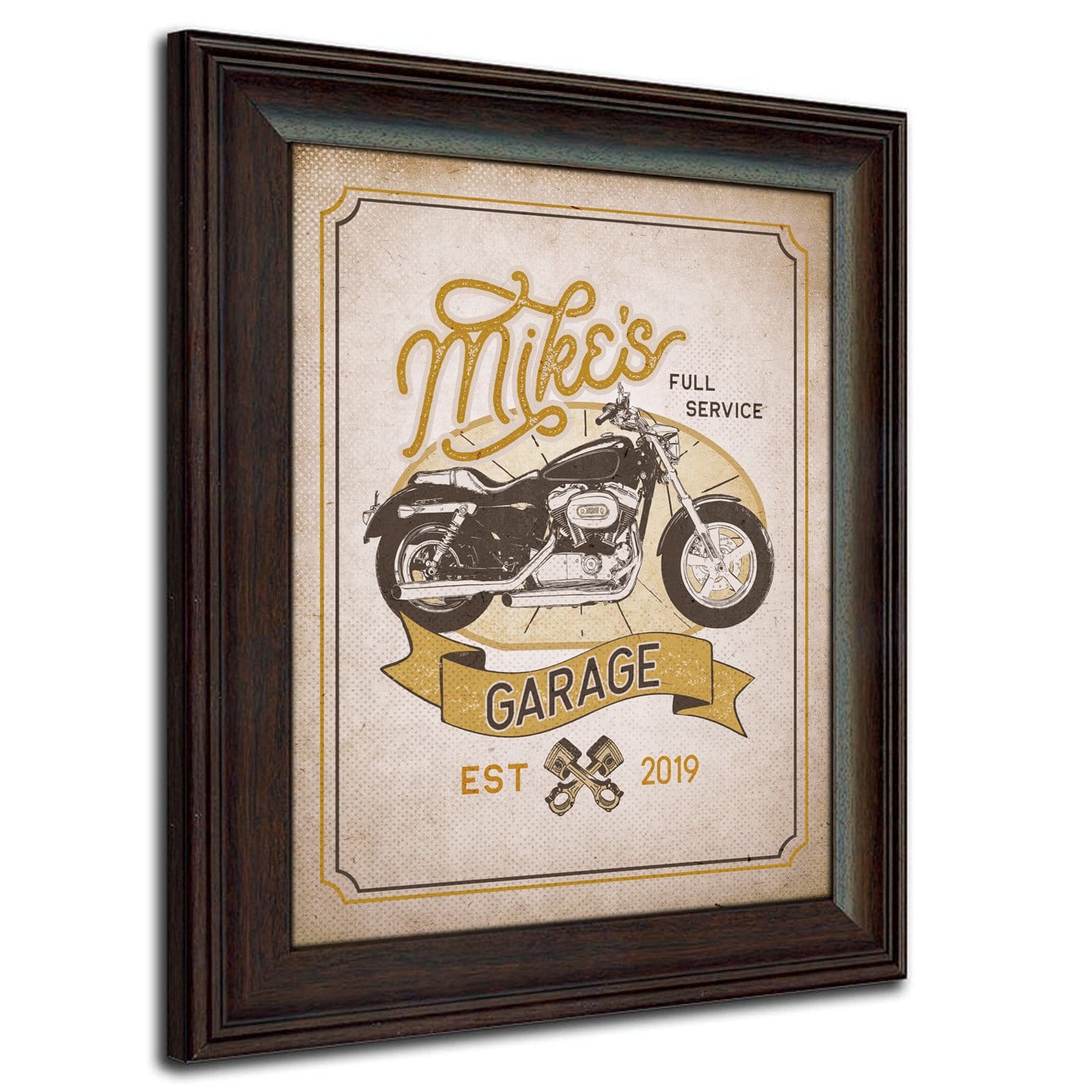 Personal-Prints art 12"x15" Under Glass Vintage Motorcycle Signs
