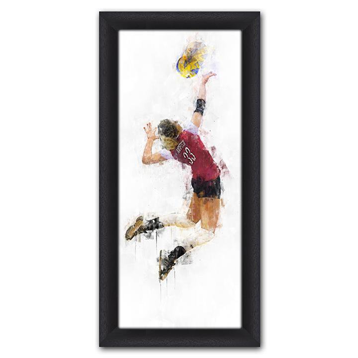 Personal-Prints art 13.5&quot;x32.5&quot; Framed Canvas Volleyball Personalized Print