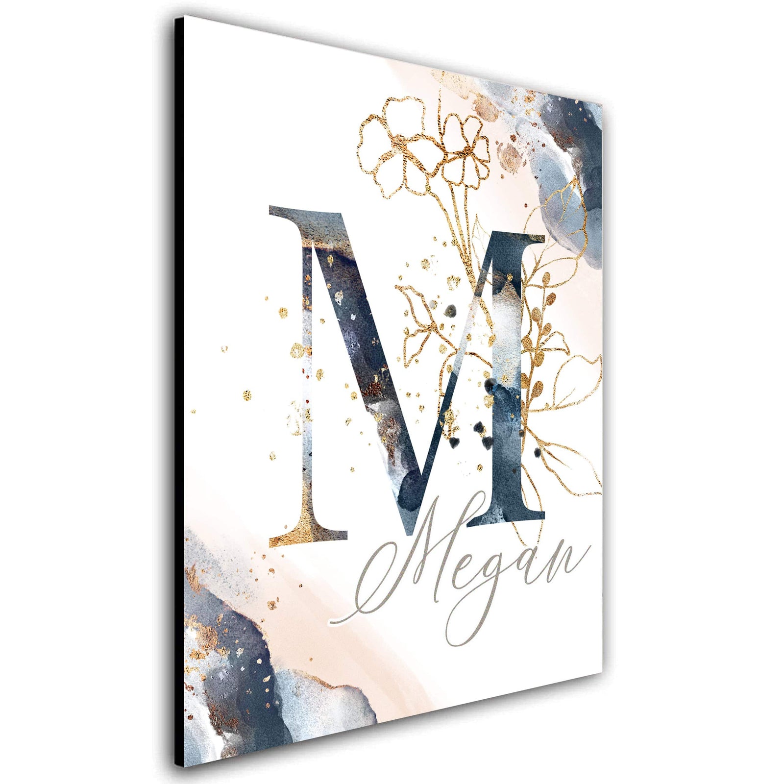 Personal-Prints art 6"x8" Block Mount Watercolor Elements Monograms