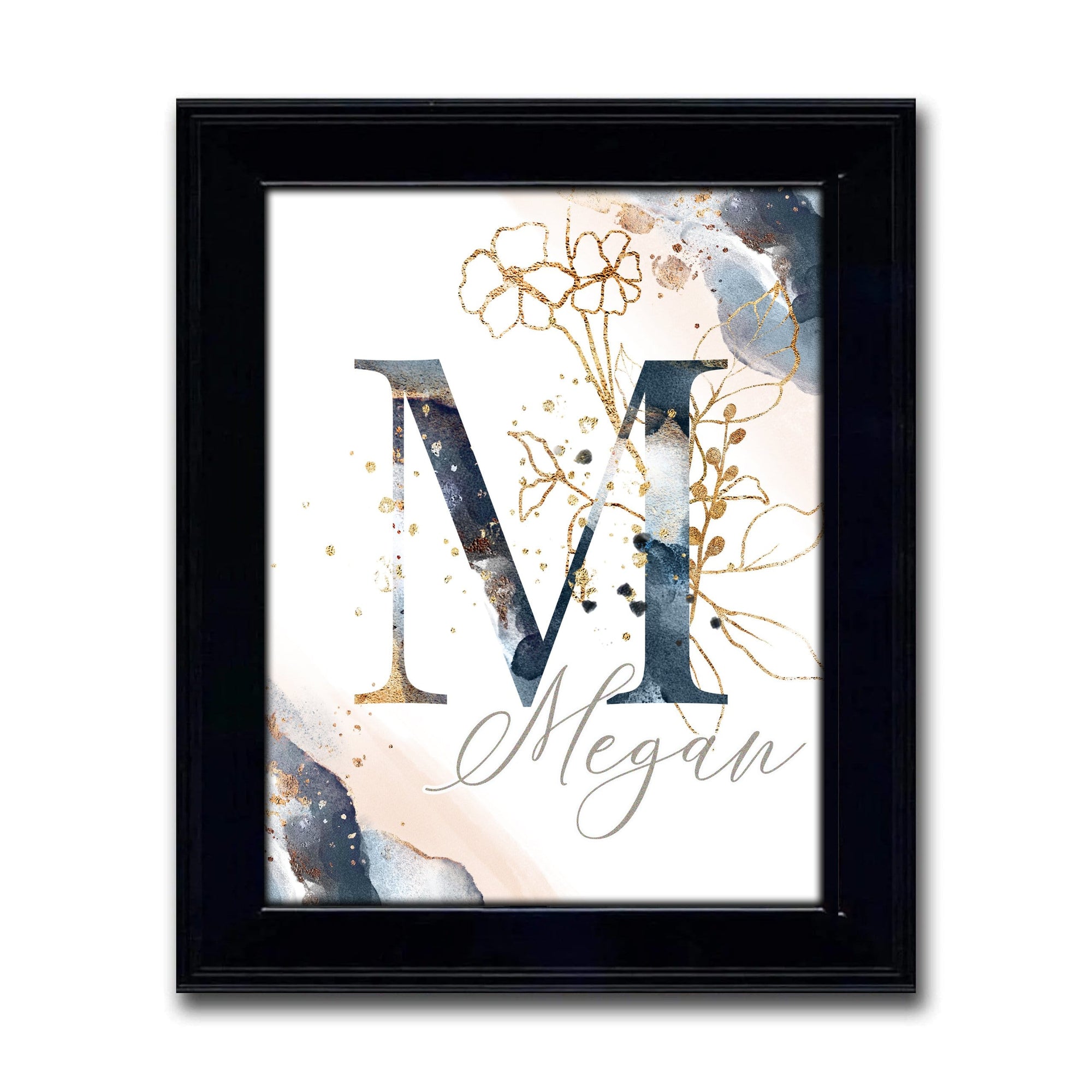 Personal-Prints art 15"x17" Under Glass Watercolor Elements Monograms