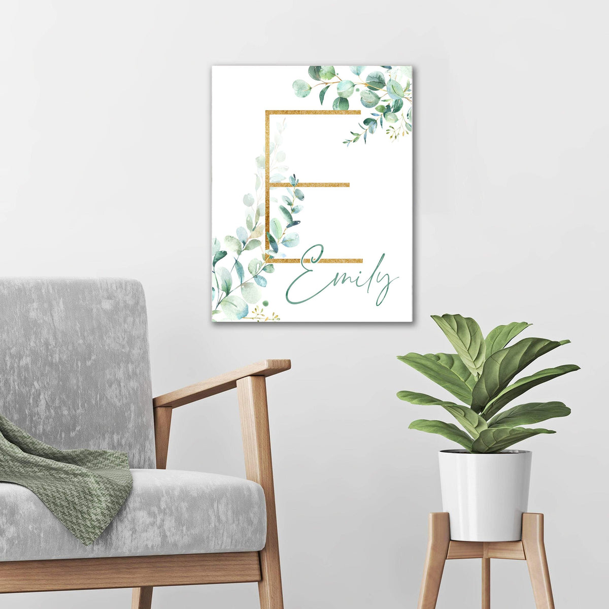 Personal-Prints art Watercolor Foliage Monograms