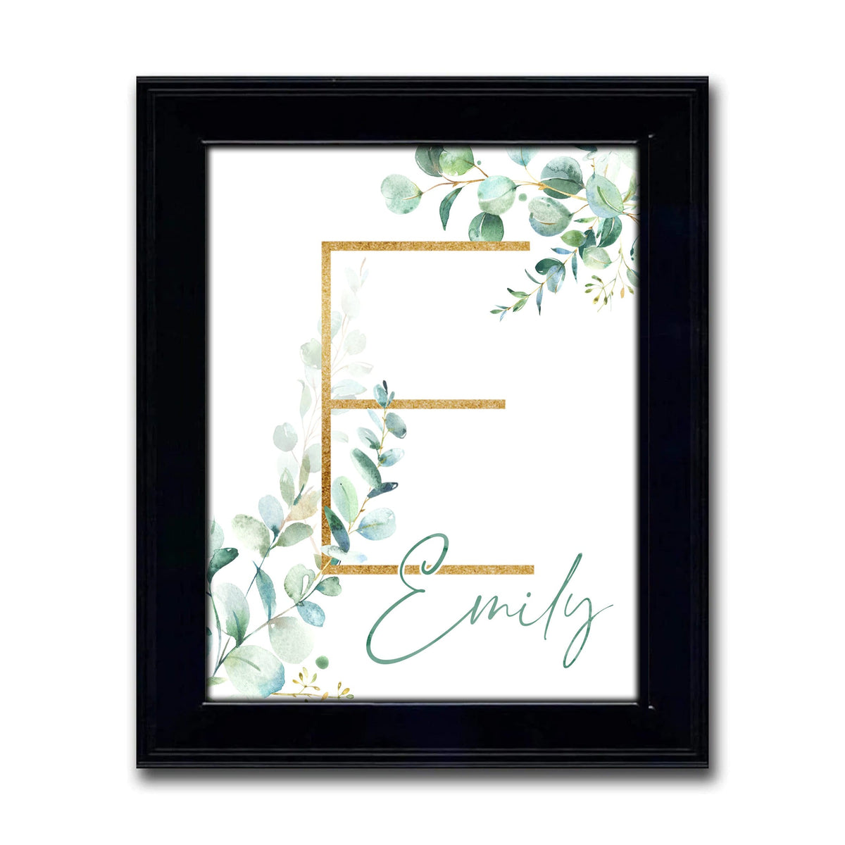 Personal-Prints art 15&quot;x17&quot; Under Glass Watercolor Foliage Monograms