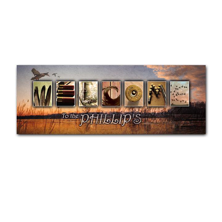 Personal-Prints art 9.5&quot;x26&quot; Block Mount Welcome Duck Hunter Sign