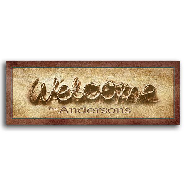 Personal-Prints art 9.5&quot;x26&quot; Block Mount Welcome Rope Letters