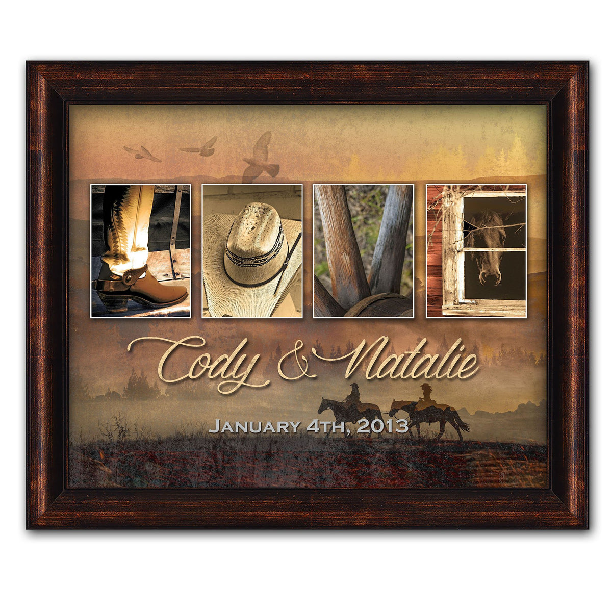 Personal-Prints art 15&quot;x18&quot; Framed Canvas Western Love Letters