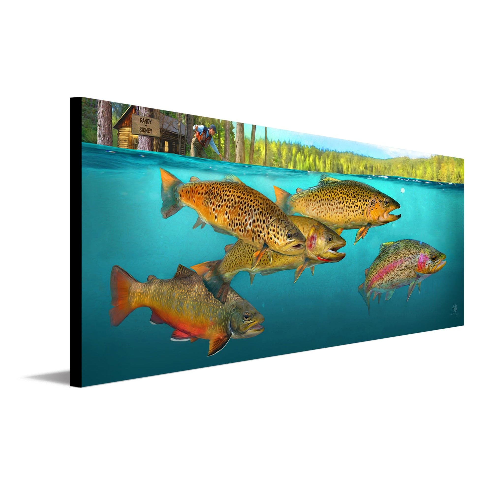 Personal-Prints art 9.5"x26" Block Mount Wild Trout - Personalized Art Gift