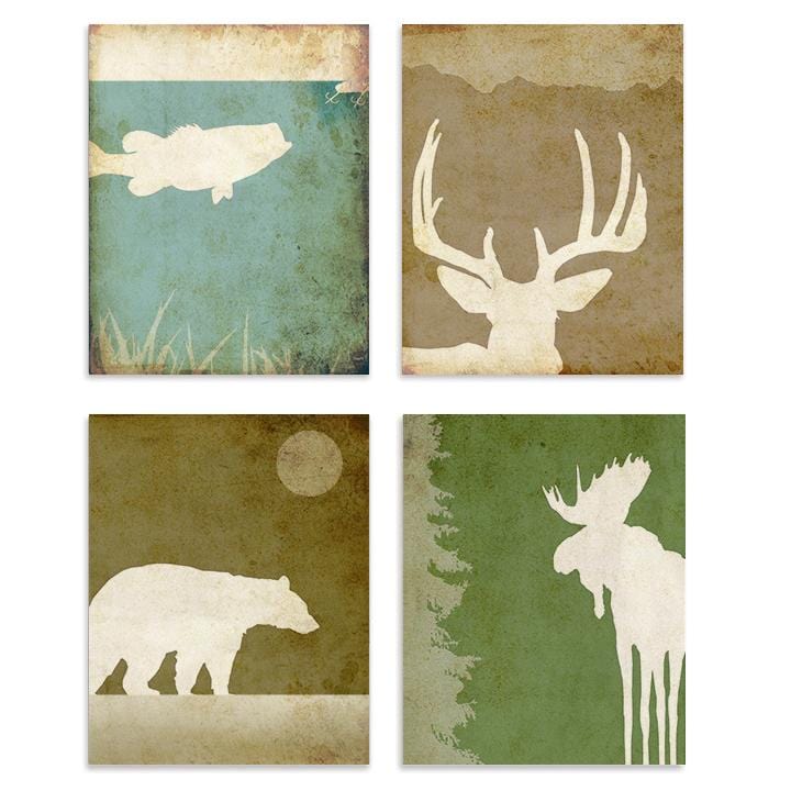 Personal-Prints art Wildlife Silhouette Print Set