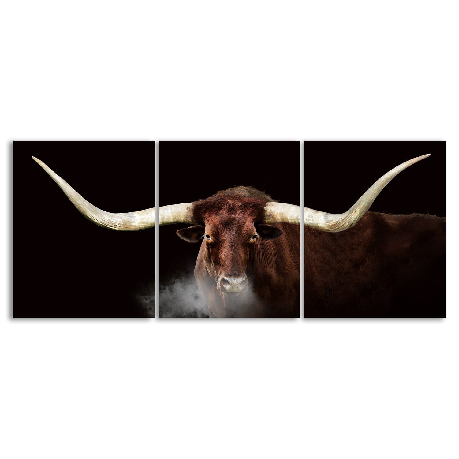 Personal-Prints art 16"x20" (Set of 3 Panels) Winter Longhorn - Triptych