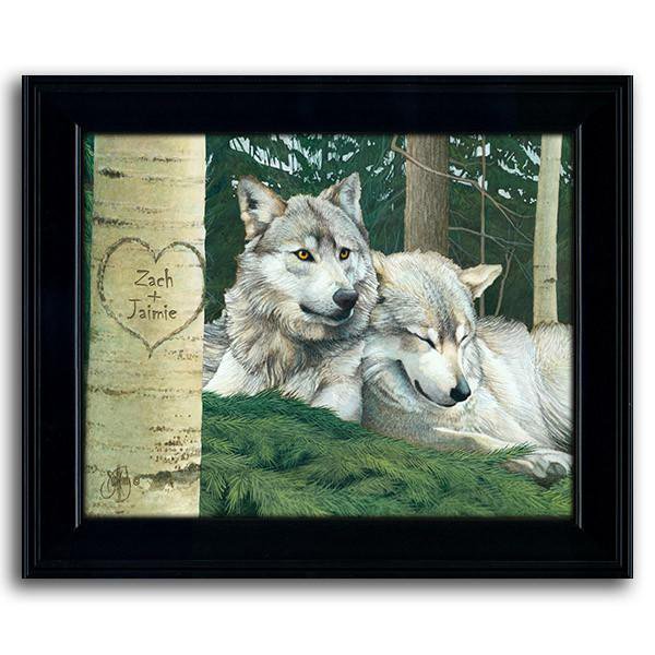 Personal-Prints art 14&quot;x17&quot; Under Glass Wolves Personalized Art