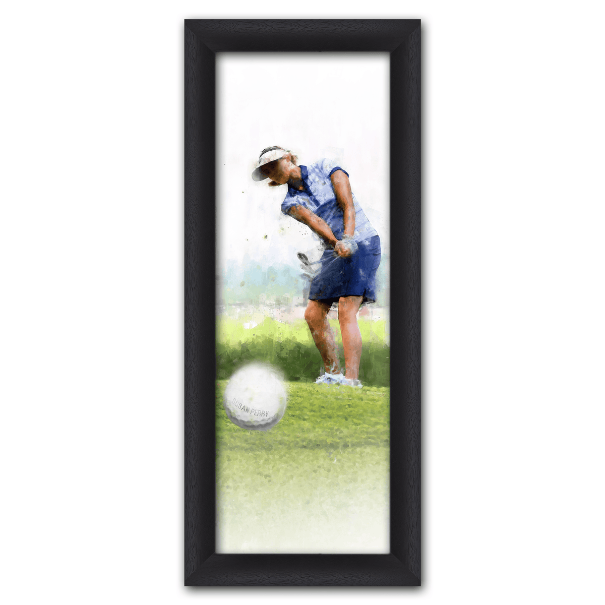 Personal-Prints art 13.5&quot;x32.5&quot; Framed Canvas Woman&#39;s Golf Personalized Print