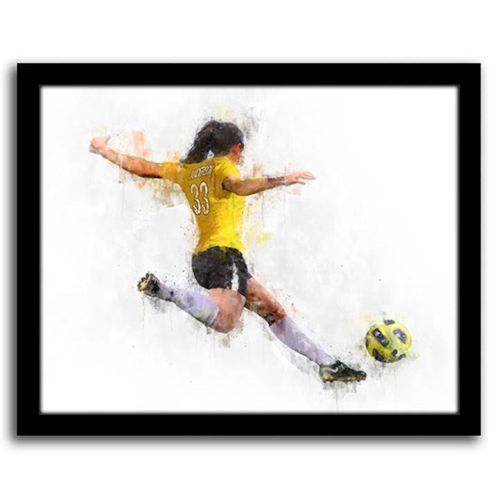 Personal-Prints art 12.5&quot;x15.5&quot; Framed Canvas Women&#39;s Soccer Personalized Print