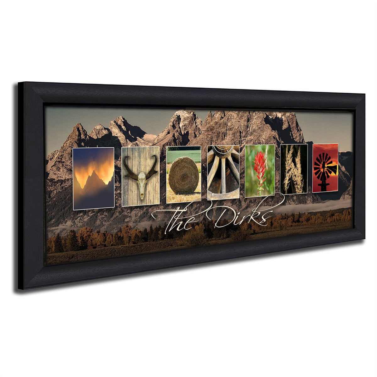 Personal-Prints art 13.5&quot;x32.5&quot; Framed Canvas WYOMING - State Name Art