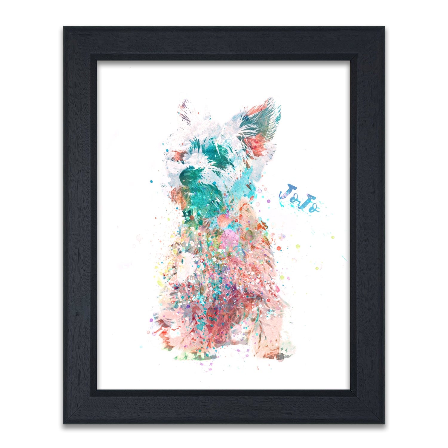 Personal-Prints art 14"x17" Under Glass Yorkshire Terrier Watercolor Print