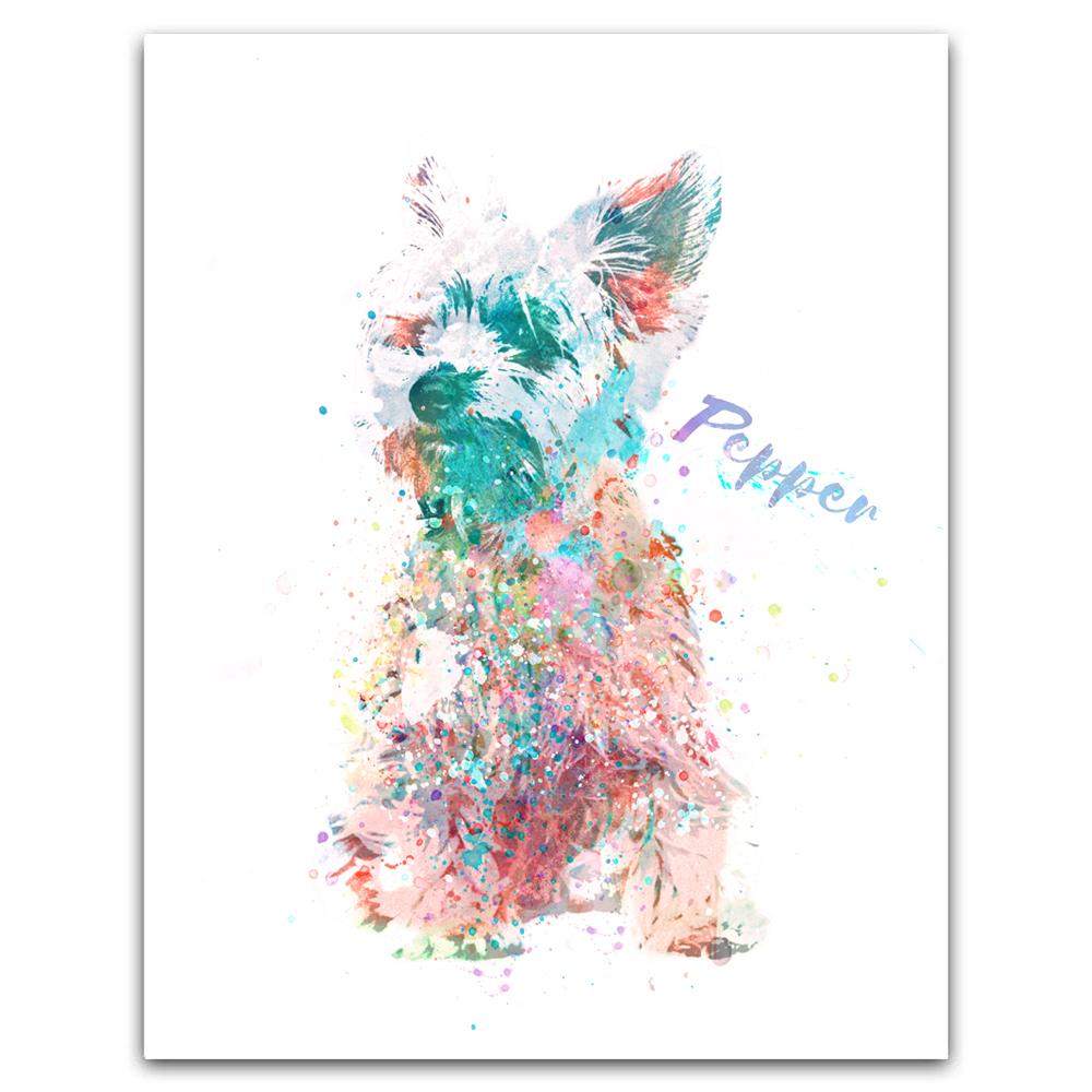 Personal-Prints art 6"x8" Block Mount Yorkshire Terrier Watercolor Print