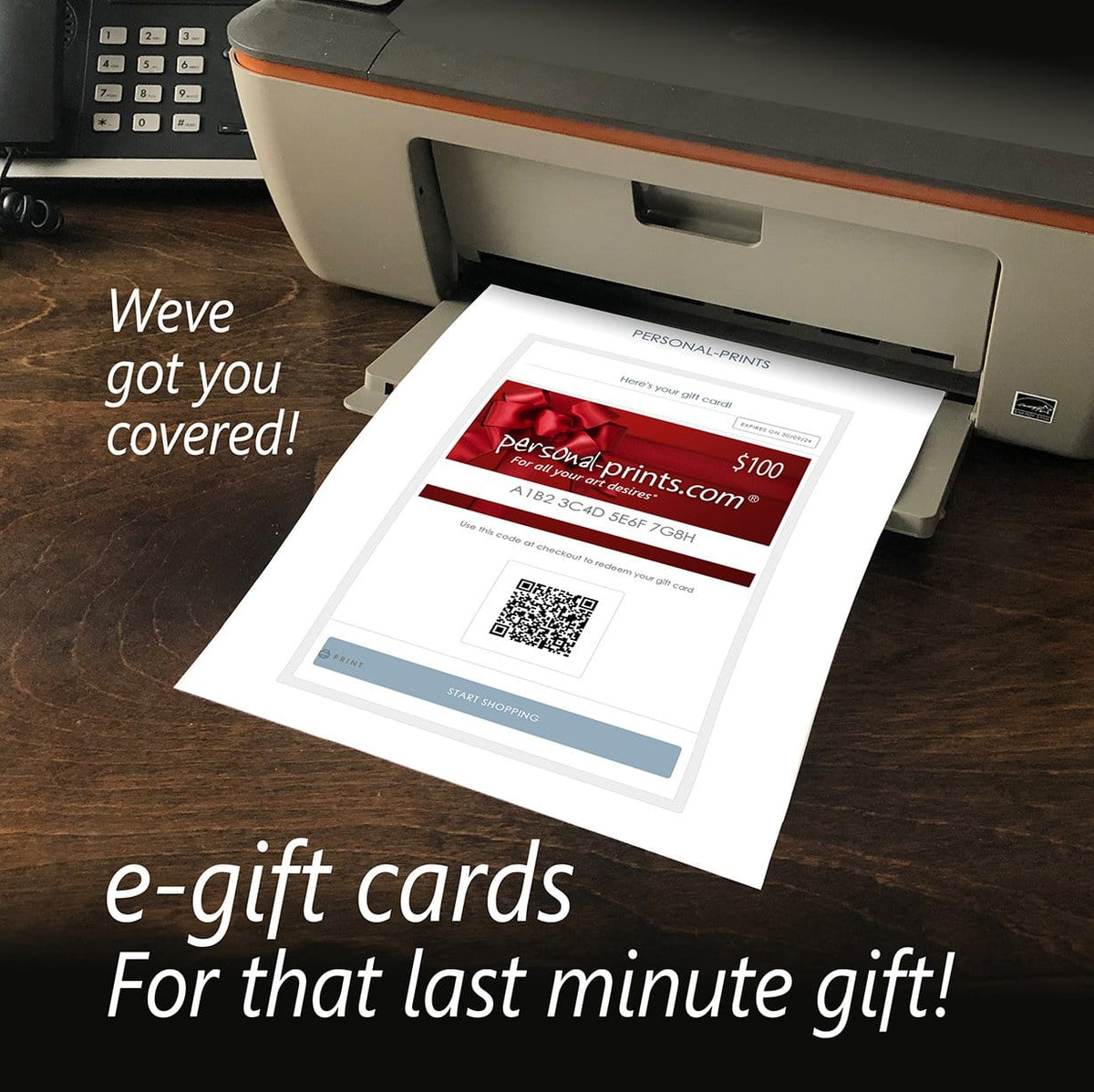 Personal-Prints Gift Cards $25.00 Gift Certificate - ECard (Any Amount)