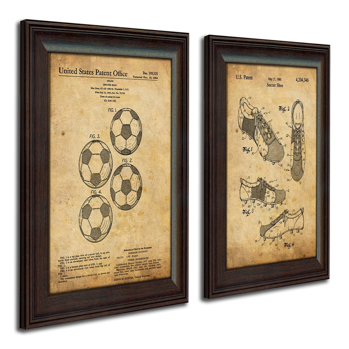 Vintage sports art set from USA Soccer patent drawings - Personal-Prints